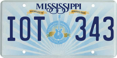 MS license plate IOT343
