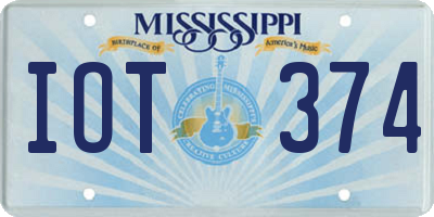 MS license plate IOT374