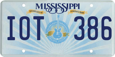 MS license plate IOT386