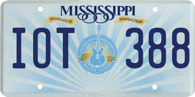 MS license plate IOT388