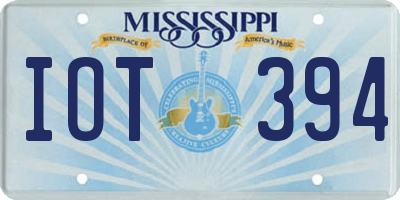 MS license plate IOT394
