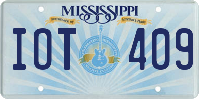 MS license plate IOT409