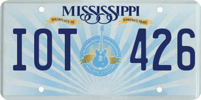 MS license plate IOT426
