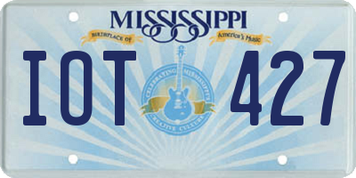 MS license plate IOT427