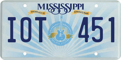 MS license plate IOT451