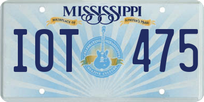 MS license plate IOT475