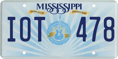 MS license plate IOT478