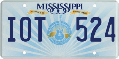 MS license plate IOT524