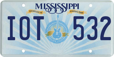 MS license plate IOT532