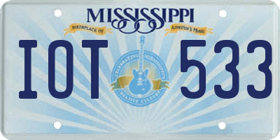 MS license plate IOT533