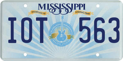 MS license plate IOT563