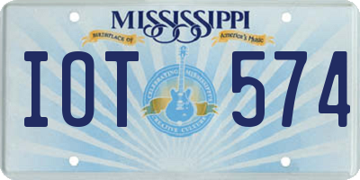 MS license plate IOT574