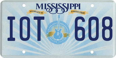 MS license plate IOT608