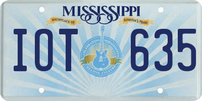 MS license plate IOT635