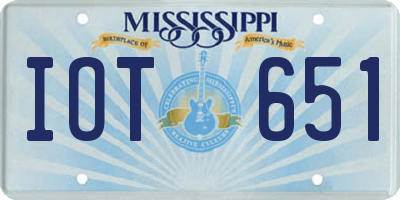 MS license plate IOT651
