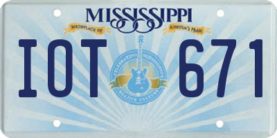 MS license plate IOT671