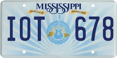 MS license plate IOT678