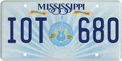 MS license plate IOT680