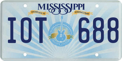 MS license plate IOT688
