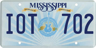 MS license plate IOT702