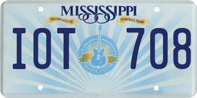 MS license plate IOT708