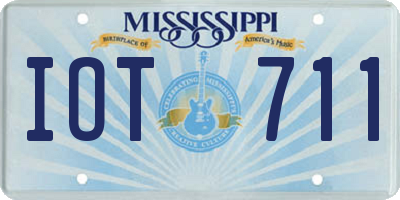 MS license plate IOT711