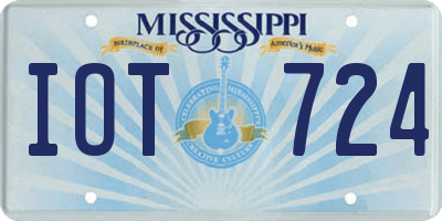 MS license plate IOT724