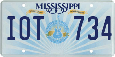 MS license plate IOT734
