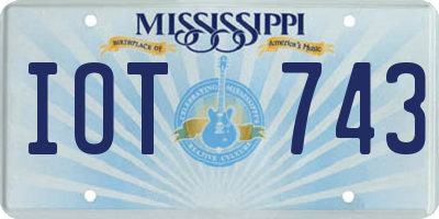 MS license plate IOT743