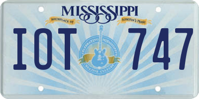 MS license plate IOT747