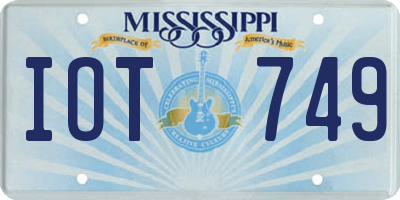 MS license plate IOT749