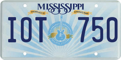 MS license plate IOT750