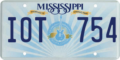 MS license plate IOT754