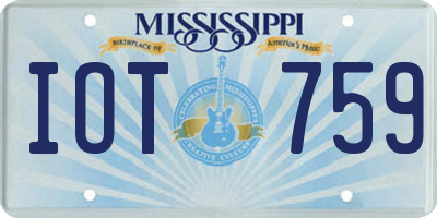 MS license plate IOT759