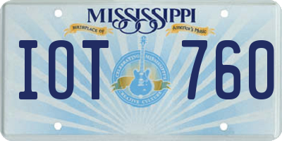 MS license plate IOT760