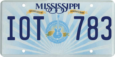 MS license plate IOT783