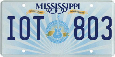MS license plate IOT803