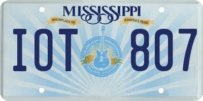 MS license plate IOT807