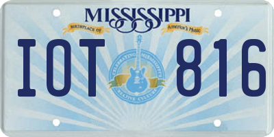 MS license plate IOT816
