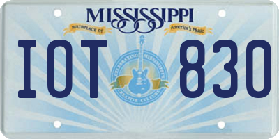 MS license plate IOT830