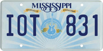 MS license plate IOT831