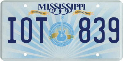 MS license plate IOT839
