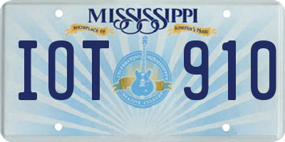 MS license plate IOT910