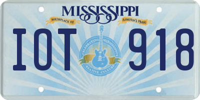 MS license plate IOT918