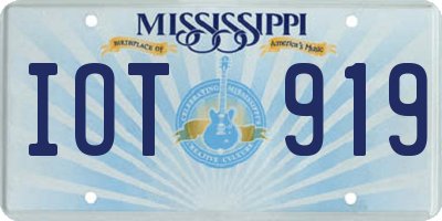 MS license plate IOT919