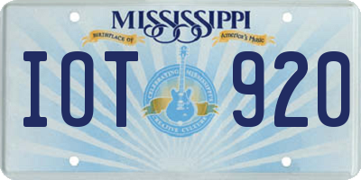 MS license plate IOT920