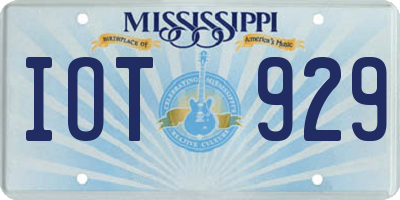 MS license plate IOT929