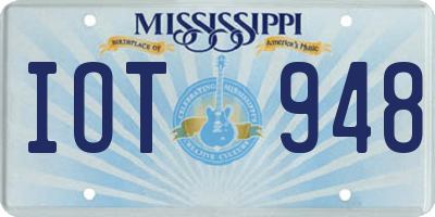 MS license plate IOT948