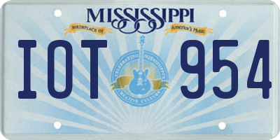 MS license plate IOT954