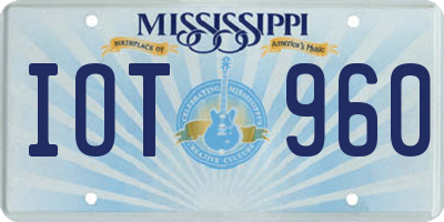 MS license plate IOT960